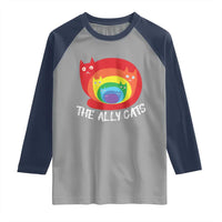Funny LGBT The Ally Cats Raglan Shirt Pride Month Rainbow Cat