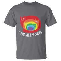 Funny LGBT The Ally Cats T Shirt Pride Month Rainbow Cat