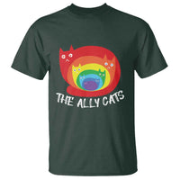 Funny LGBT The Ally Cats T Shirt Pride Month Rainbow Cat
