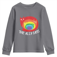 Funny LGBT The Ally Cats Youth Sweatshirt Pride Month Rainbow Cat
