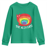 Funny LGBT The Ally Cats Youth Sweatshirt Pride Month Rainbow Cat