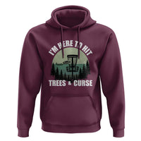 Funny Disc Golf Hoodie I'm Here To Hit Trees And Curse Vintage Retro Flying Target - Wonder Print Shop
