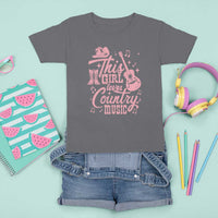 This Girl Loves Country Music T Shirt For Kid Cowgirl Hat Pink Boots - Wonder Print Shop