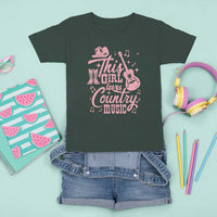 This Girl Loves Country Music T Shirt For Kid Cowgirl Hat Pink Boots - Wonder Print Shop