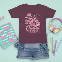 This Girl Loves Country Music T Shirt For Kid Cowgirl Hat Pink Boots - Wonder Print Shop