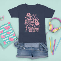 This Girl Loves Country Music T Shirt For Kid Cowgirl Hat Pink Boots - Wonder Print Shop