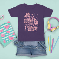 This Girl Loves Country Music T Shirt For Kid Cowgirl Hat Pink Boots - Wonder Print Shop