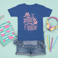 This Girl Loves Country Music T Shirt For Kid Cowgirl Hat Pink Boots - Wonder Print Shop