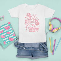 This Girl Loves Country Music T Shirt For Kid Cowgirl Hat Pink Boots - Wonder Print Shop
