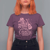 This Girl Loves Country Music T Shirt For Women Cowgirl Hat Pink Boots - Wonder Print Shop