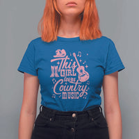 This Girl Loves Country Music T Shirt For Women Cowgirl Hat Pink Boots - Wonder Print Shop