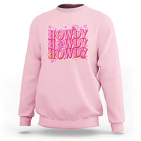Funny Cowboy Sweatshirt Howdy Western Country Pink Retro Disco Ball - Wonder Print Shop