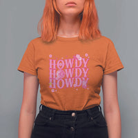 Funny Cowboy T Shirt For Women Howdy Western Country Pink Retro Disco Ball - Wonder Print Shop