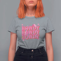 Funny Cowboy T Shirt For Women Howdy Western Country Pink Retro Disco Ball - Wonder Print Shop