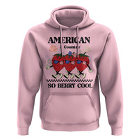 American A Coutry So Berry Cool Hoodie Retro Groovy Strawberry Season 4th Of July - Wonder Print Shop