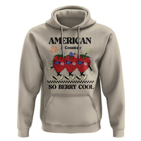 American A Coutry So Berry Cool Hoodie Retro Groovy Strawberry Season 4th Of July - Wonder Print Shop