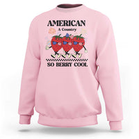 American A Coutry So Berry Cool Sweatshirt Retro Groovy Strawberry Season 4th Of July - Wonder Print Shop