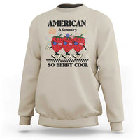 American A Coutry So Berry Cool Sweatshirt Retro Groovy Strawberry Season 4th Of July - Wonder Print Shop