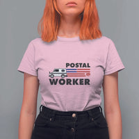 Postal Worker T Shirt For Women USA Flag Patriotic Mailman Mail Lady - Wonder Print Shop