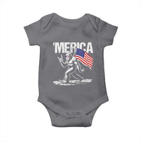 Funny 4th Of July Bigfoot Merica Baby Onesie Patriotic Sasquatch American US Flag - Wonder Print Shop