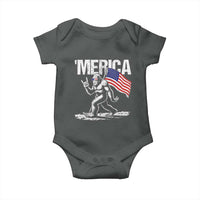 Funny 4th Of July Bigfoot Merica Baby Onesie Patriotic Sasquatch American US Flag - Wonder Print Shop