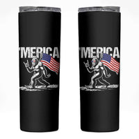 Funny 4th Of July Bigfoot Merica Skinny Tumbler Patriotic Sasquatch American US Flag - Wonder Print Shop