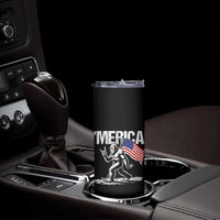 Funny 4th Of July Bigfoot Merica Skinny Tumbler Patriotic Sasquatch American US Flag - Wonder Print Shop