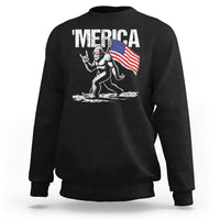 Funny 4th Of July Bigfoot Merica Sweatshirt Patriotic Sasquatch American US Flag - Wonder Print Shop