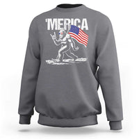 Funny 4th Of July Bigfoot Merica Sweatshirt Patriotic Sasquatch American US Flag - Wonder Print Shop