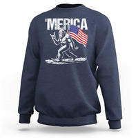 Funny 4th Of July Bigfoot Merica Sweatshirt Patriotic Sasquatch American US Flag - Wonder Print Shop