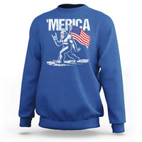 Funny 4th Of July Bigfoot Merica Sweatshirt Patriotic Sasquatch American US Flag - Wonder Print Shop