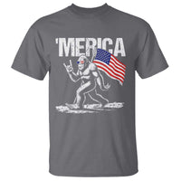 Funny 4th Of July Bigfoot Merica T Shirt Patriotic Sasquatch American US Flag - Wonder Print Shop