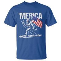 Funny 4th Of July Bigfoot Merica T Shirt Patriotic Sasquatch American US Flag - Wonder Print Shop
