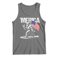Funny 4th Of July Bigfoot Merica Tank Top Patriotic Sasquatch American US Flag - Wonder Print Shop