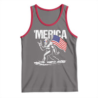 Funny 4th Of July Bigfoot Merica Tank Top Patriotic Sasquatch American US Flag - Wonder Print Shop