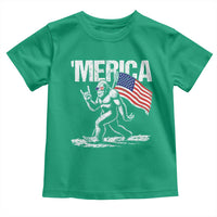 Funny 4th Of July Bigfoot Merica Toddler T Shirt Patriotic Sasquatch American US Flag - Wonder Print Shop