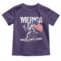 Funny 4th Of July Bigfoot Merica Toddler T Shirt Patriotic Sasquatch American US Flag - Wonder Print Shop