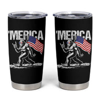 Funny 4th Of July Bigfoot Merica Tumbler Cup Patriotic Sasquatch American US Flag - Wonder Print Shop