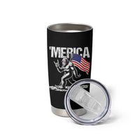 Funny 4th Of July Bigfoot Merica Tumbler Cup Patriotic Sasquatch American US Flag - Wonder Print Shop