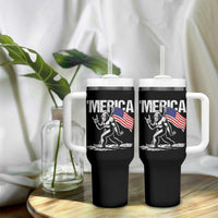Funny 4th Of July Bigfoot Merica Tumbler With Handle Patriotic Sasquatch American US Flag - Wonder Print Shop