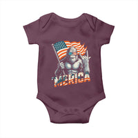 Funny Bigfoot Merica 4th Of July Baby Onesie American Flag Patriotic Sasquatch - Wonder Print Shop