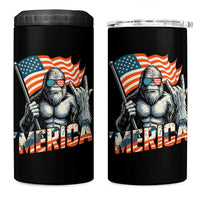 Funny Bigfoot Merica 4th Of July 4 in 1 Can Cooler Tumbler American Flag Patriotic Sasquatch - Wonder Print Shop