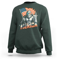 Funny Bigfoot Merica 4th Of July Sweatshirt American Flag Patriotic Sasquatch - Wonder Print Shop