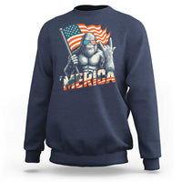 Funny Bigfoot Merica 4th Of July Sweatshirt American Flag Patriotic Sasquatch - Wonder Print Shop
