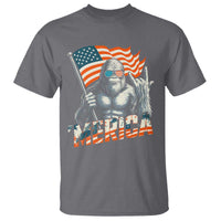 Funny Bigfoot Merica 4th Of July T Shirt American Flag Patriotic Sasquatch - Wonder Print Shop