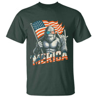 Funny Bigfoot Merica 4th Of July T Shirt American Flag Patriotic Sasquatch - Wonder Print Shop