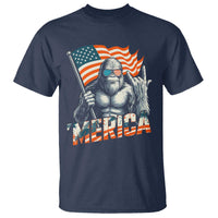 Funny Bigfoot Merica 4th Of July T Shirt American Flag Patriotic Sasquatch - Wonder Print Shop