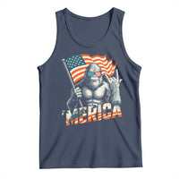 Funny Bigfoot Merica 4th Of July Tank Top American Flag Patriotic Sasquatch - Wonder Print Shop