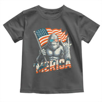 Funny Bigfoot Merica 4th Of July Toddler T Shirt American Flag Patriotic Sasquatch - Wonder Print Shop