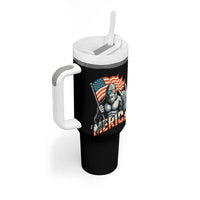 Funny Bigfoot Merica 4th Of July Tumbler With Handle American Flag Patriotic Sasquatch - Wonder Print Shop